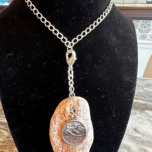 Silver Wave Pendant Necklace